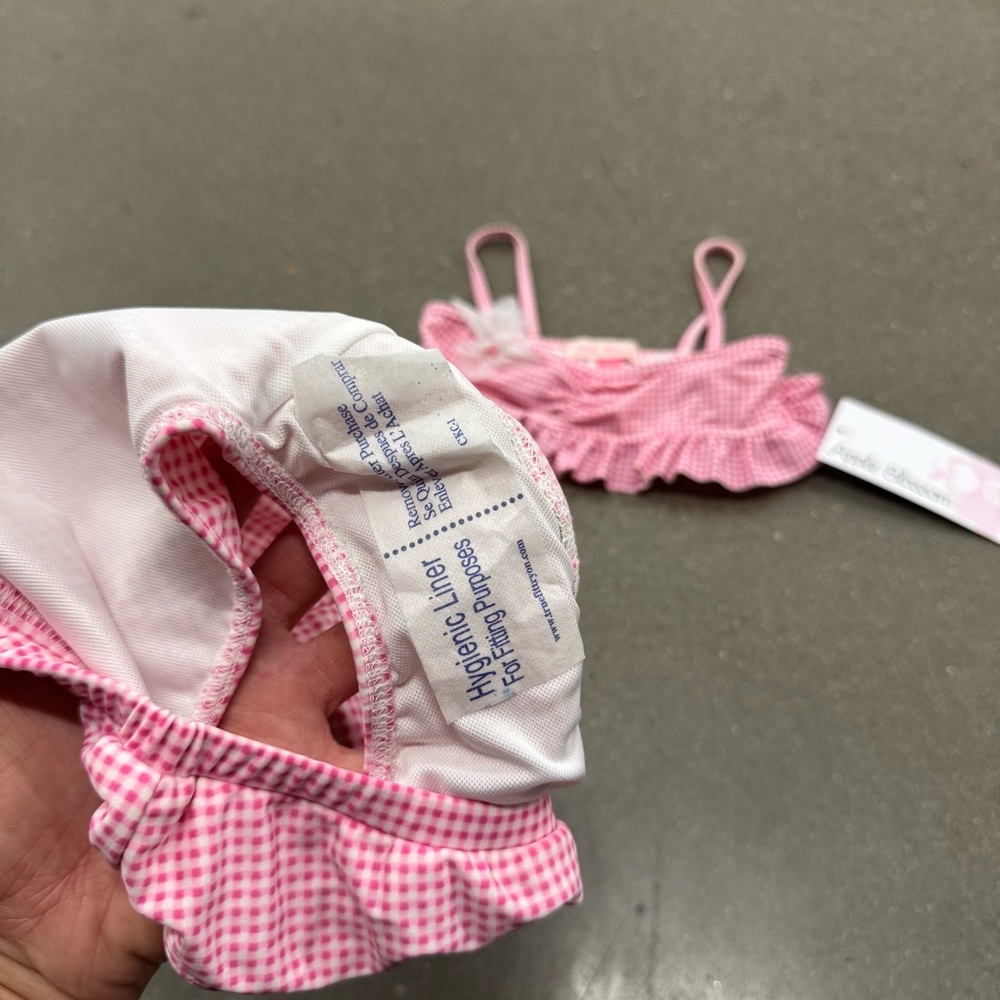 Apple Bottom Pink Gingham Ruffle Bikini Set Size 5 NWT - Picture 2 of 7